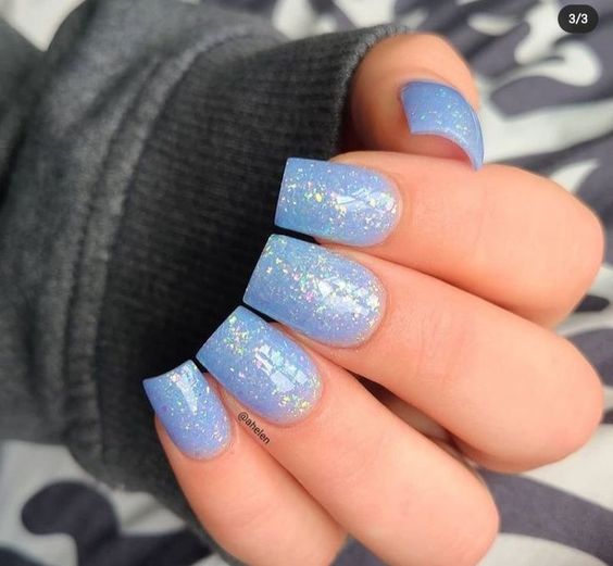 Light Blue & Baby Blue Nail Art Ideas