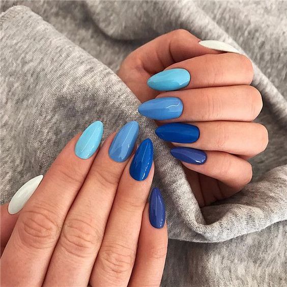 Light Blue & Baby Blue Nail Art Ideas